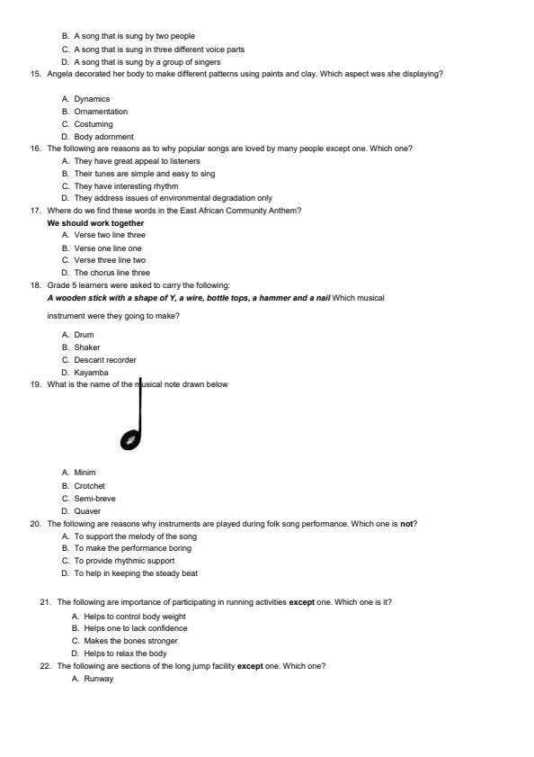 Page 3 – Grade 5 Creative Arts August 2024 Holiday Assignment – Kenyaplex