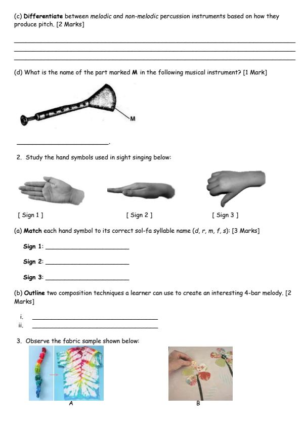 Page 2 – Grade 5 Creative Arts August 2026 Holiday Assignment – Kenyaplex
