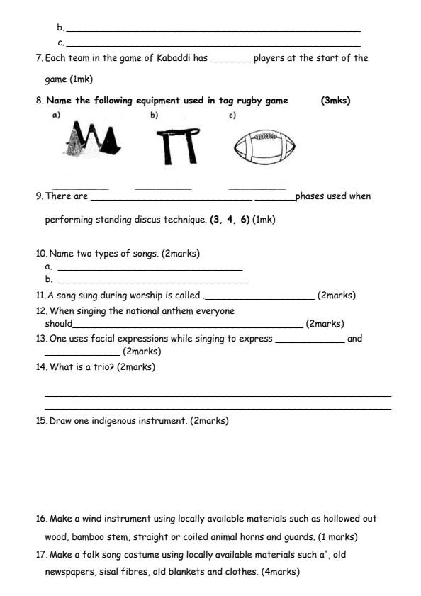 Page 2 – Grade 5 Creative Arts December 2024 Holiday Assignment – Kenyaplex