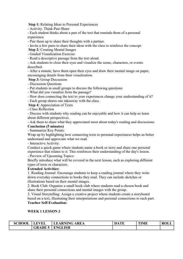 Page 3 – Grade 5 English Lesson Plans Term 3 - Skills in English – Kenyaplex