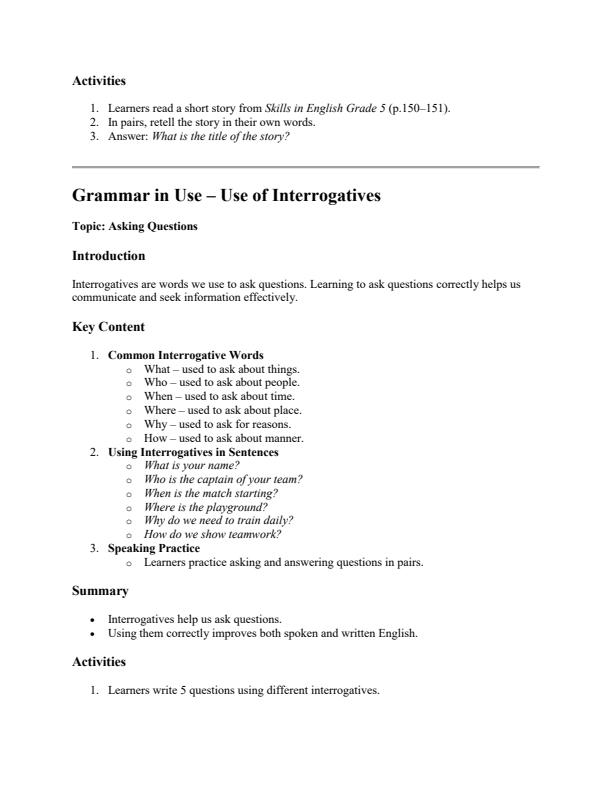 Page 4 – Grade 5 English Notes Term 3 – Kenyaplex