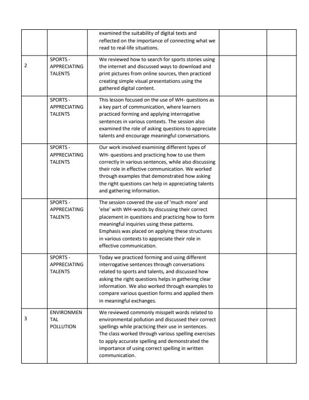 Page 2 – Grade 5 English Records of Work Term 3 - Mentor – Kenyaplex