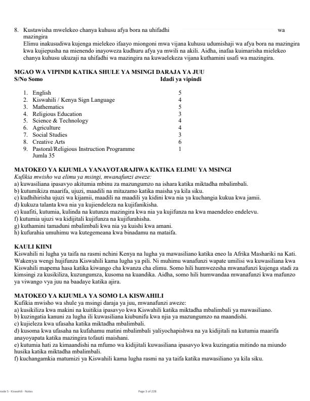 Page 3 – Grade 5 Kiswahili Complete Notes Term 1, Term 2, Term 3 – Kenyaplex