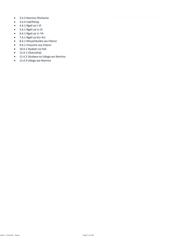 Page 5 – Grade 5 Kiswahili Complete Notes Term 1, Term 2, Term 3 – Kenyaplex