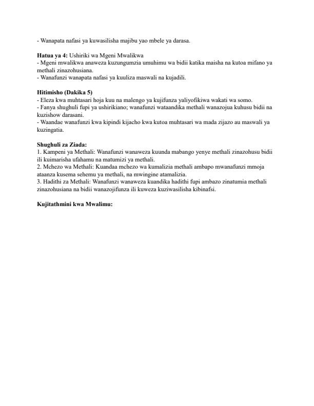 Page 2 – Grade 5 Kiswahili Lesson Plans Term 2 - KLB Visionary – Kenyaplex