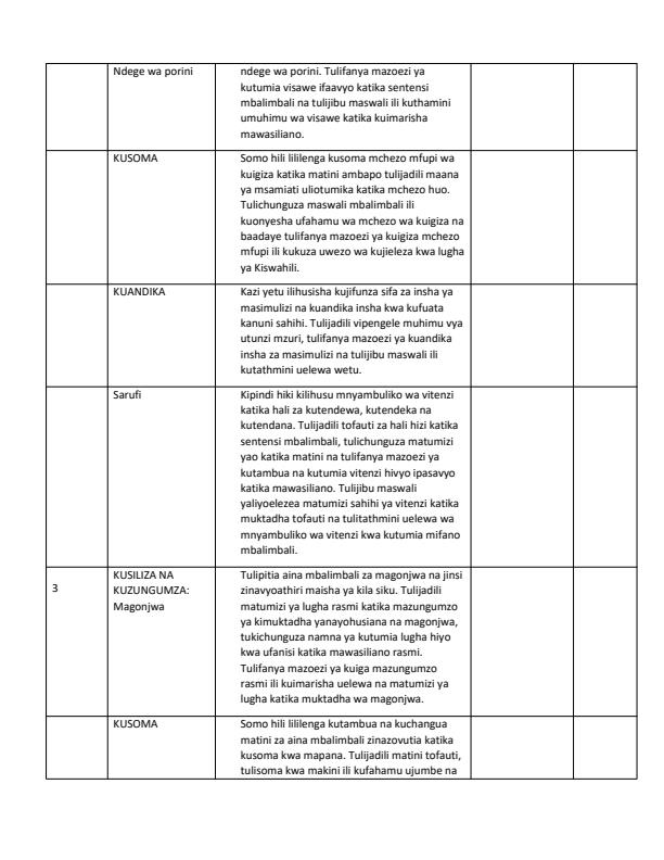 Page 2 – Grade 5 Kiswahili Records of Work Term 3 - KLB Visionary – Kenyaplex