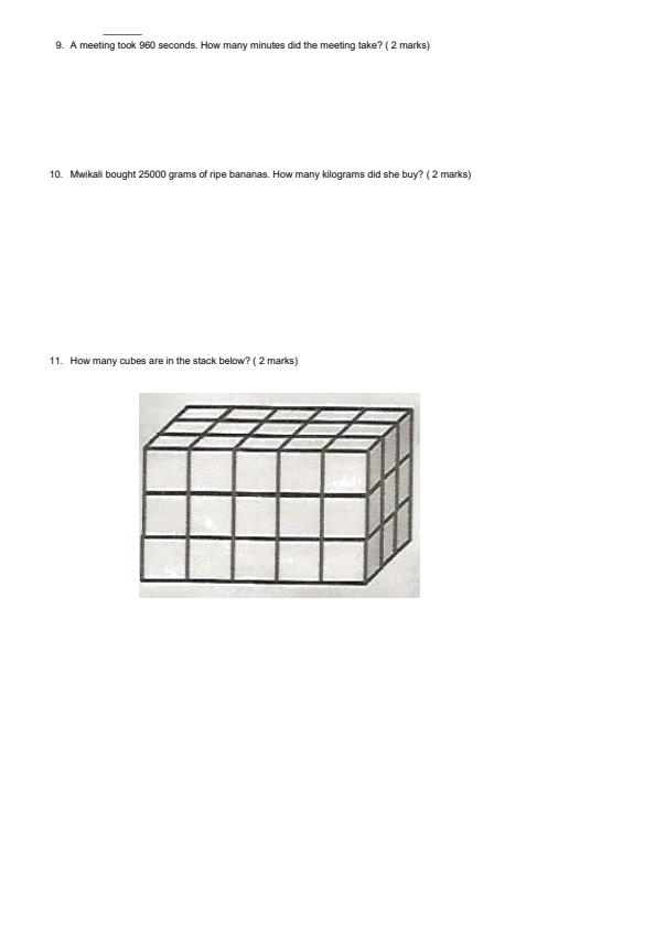 Page 2 – Grade 5 Mathematics December 2024 Holiday Assignment – Kenyaplex