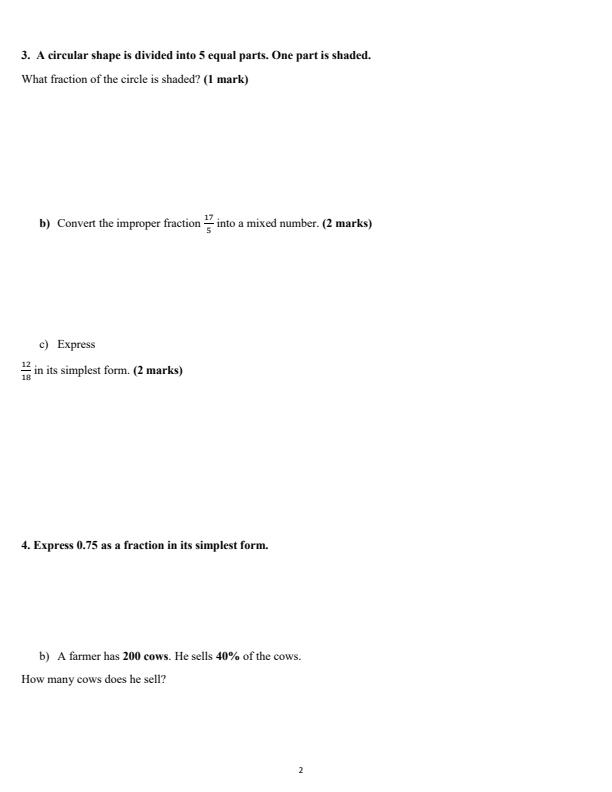 Page 2 – Grade 5 Mathematics December 2026 Holiday Assignment – Kenyaplex