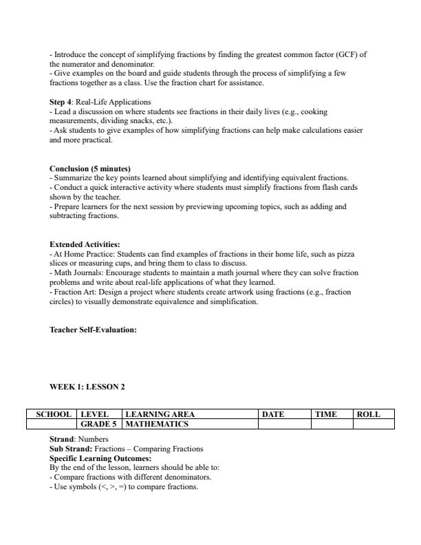 Page 2 – Grade 5 Mathematics Lesson Plans Term 2 - Mentor – Kenyaplex