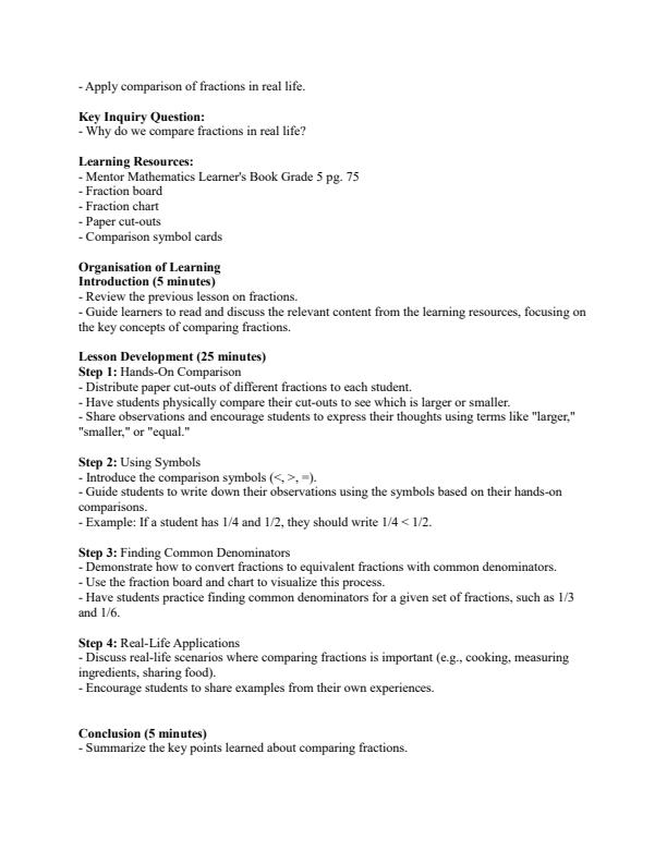 Page 3 – Grade 5 Mathematics Lesson Plans Term 2 - Mentor – Kenyaplex