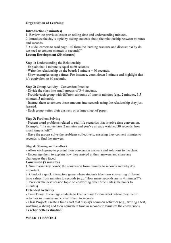 Page 4 – Grade 5 Mathematics Lesson Plans Term 3 - Oxford Let
