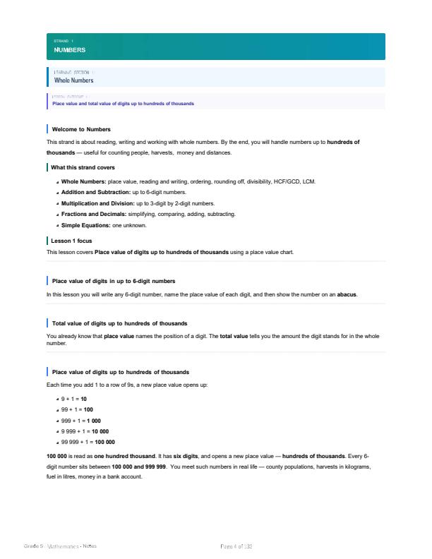 Page 5 – Grade 5 Mathematics Notes Complete Term 1, Term 2, Term 3 – Kenyaplex