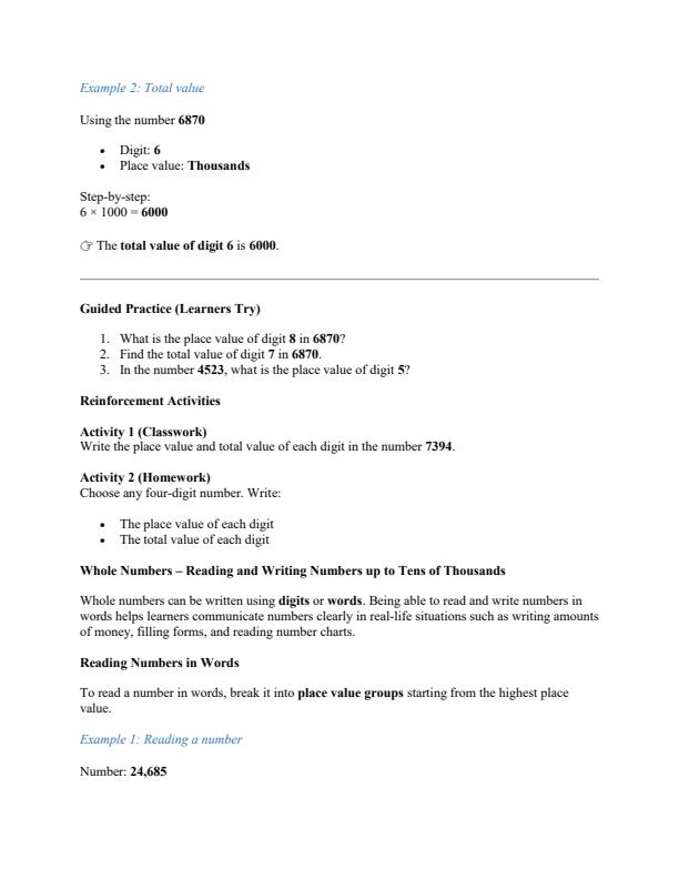 Page 3 – Grade 5 Mathematics Notes Term 1 – Kenyaplex