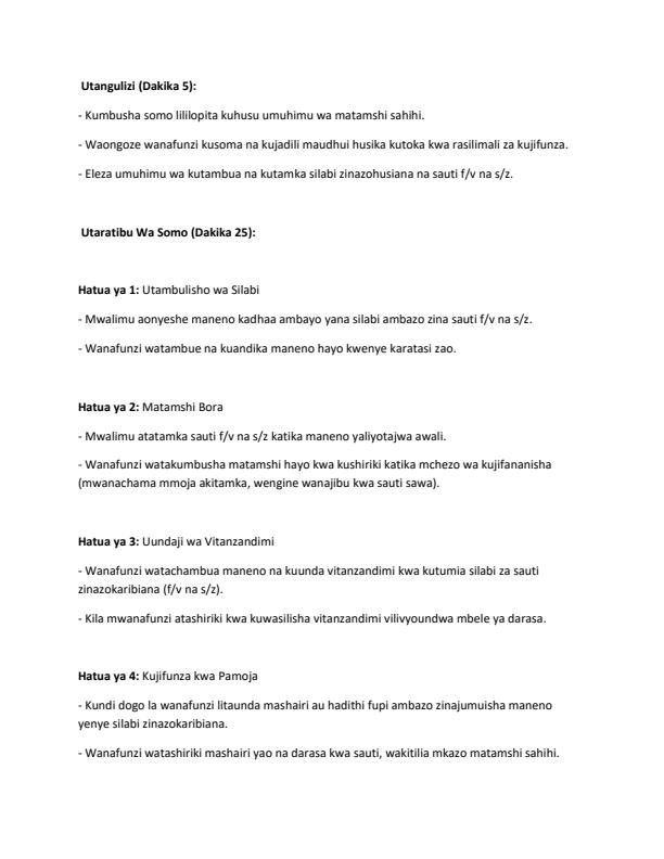 Page 2 – Grade 5 Rationalized Kiswahili Lesson Plans Term 1 – Kenyaplex