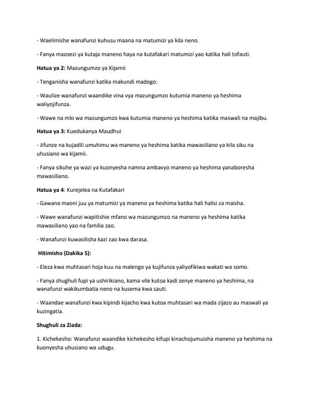 Page 2 – Grade 5 Rationalized Kiswahili Lesson Plans Term 2 - Stadi Za Kiswahili – Kenyaplex