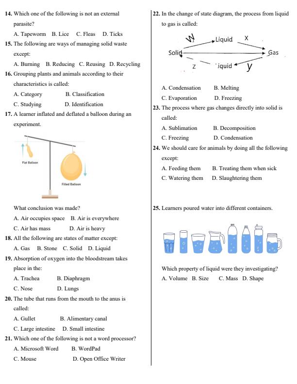 Page 2 – Grade 5 Science and Technology April 2026 Holiday Assignment – Kenyaplex