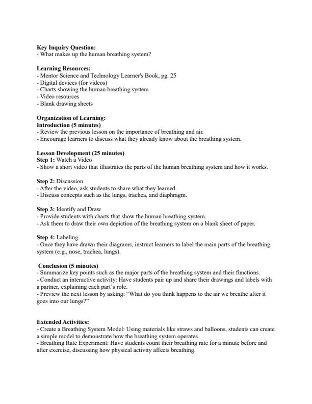 Page 3 – Grade 5 Science and Technology Lesson Plans Term 2 - Mentor – Kenyaplex