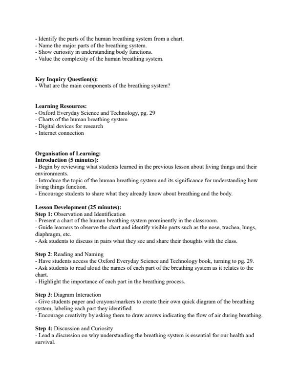 Page 3 – Grade 5 Science and Technology Lesson Plans Term 2 - Oxford Everyday Science and Technology – Kenyaplex