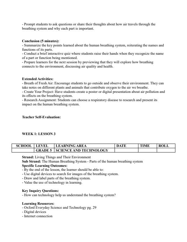 Page 4 – Grade 5 Science and Technology Lesson Plans Term 2 - Oxford Everyday Science and Technology – Kenyaplex