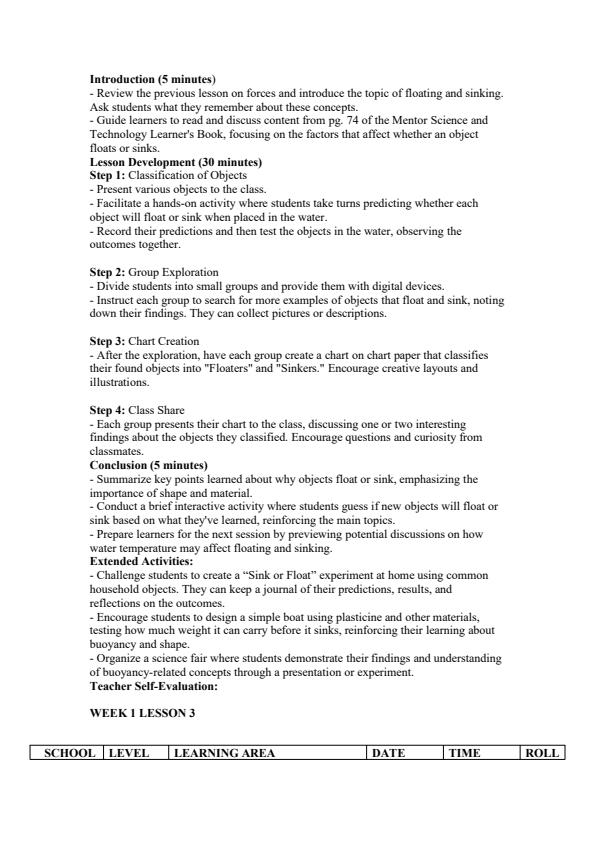 Page 3 – Grade 5 Science and Technology Lesson Plans Term 3 - Mentor – Kenyaplex