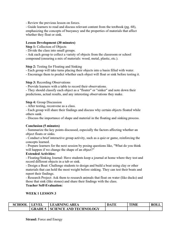 Page 3 – Grade 5 Science and Technology Lesson Plans Term 3 - Oxford – Kenyaplex