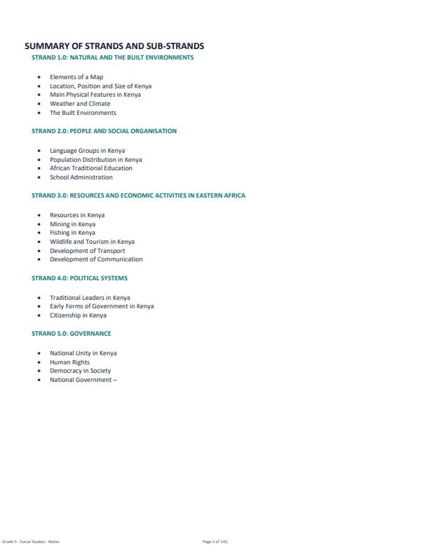 Page 2 – Grade 5 Social Studies Complete Lesson Notes Term 1, Term 2, Term 3 – Kenyaplex
