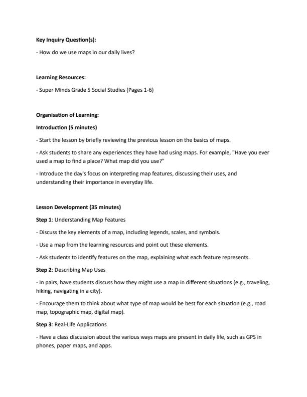 Page 4 – Grade 5 Social Studies Lesson Plans Term 1 - Super Minds – Kenyaplex