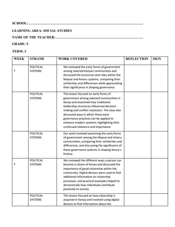 Page 1 – Grade 5 Social Studies Records of Work Term 3 -Super Minds – Kenyaplex