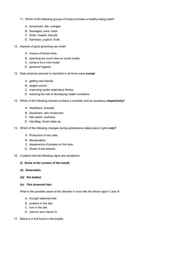 Page 3 – Grade 6 Agriculture and Nutrition August 2024 Holiday Assignment – Kenyaplex