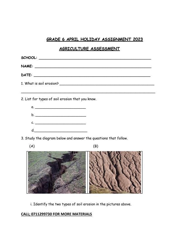 Page 1 – Grade 6 April Holidays Assignments – Kenyaplex