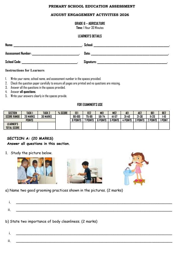 Page 2 – Grade 6 August 2026 Holiday Assignment - Full Set – Kenyaplex