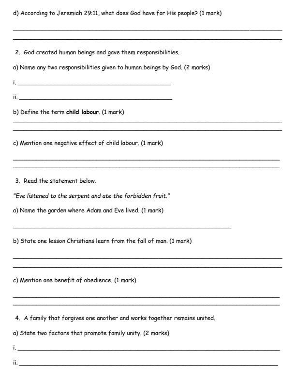 Page 2 – Grade 6 CRE August 2026 Holiday Assignment – Kenyaplex