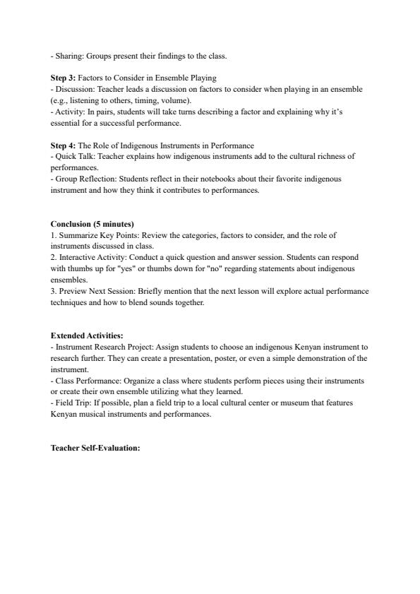 Page 4 – Grade 6 Creative Arts Lesson Plans Term 3 - Hummingbird – Kenyaplex
