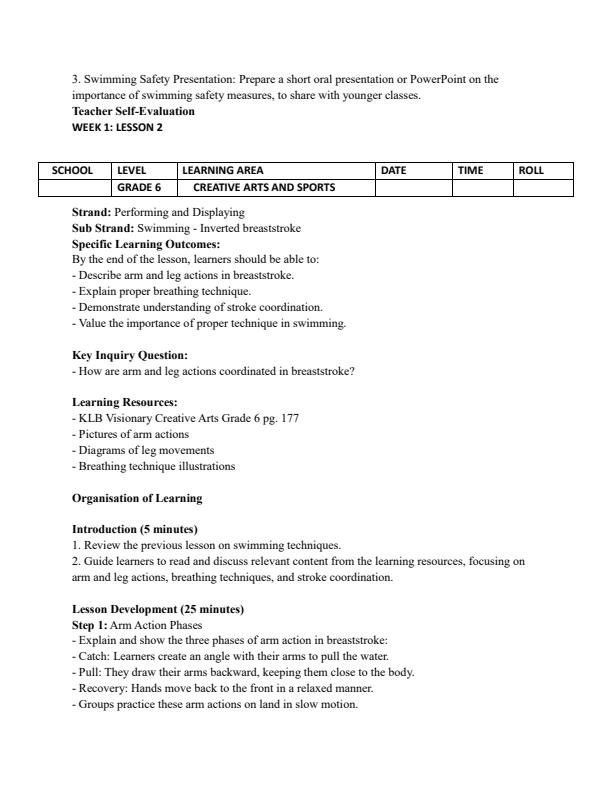 Page 3 – Grade 6 Creative Arts and Sports Lesson Plans Term 3 - KLB Visionary – Kenyaplex