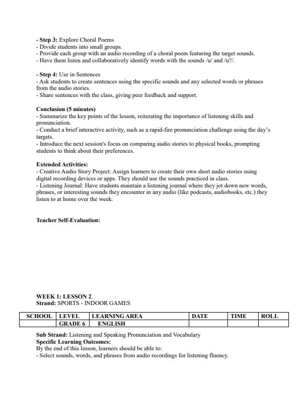Page 2 – Grade 6 English Lesson Plans Term 3 - Mentor – Kenyaplex
