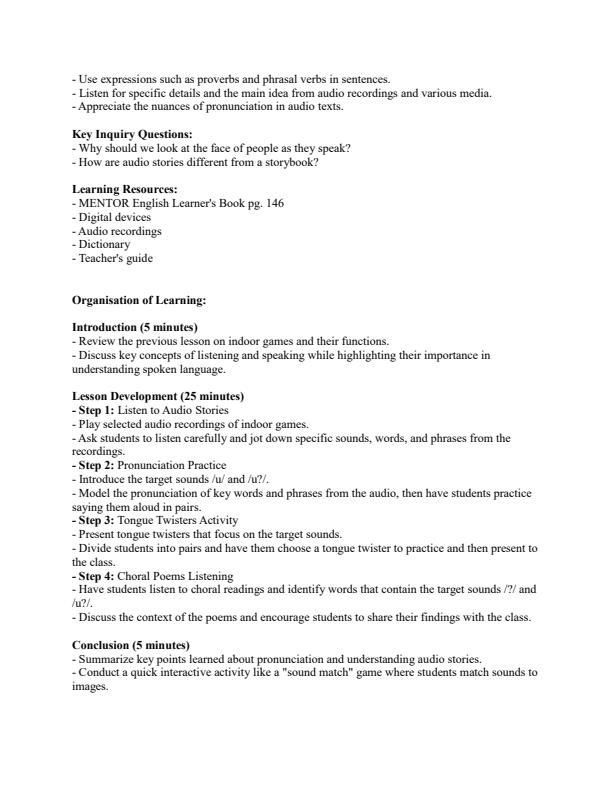 Page 3 – Grade 6 English Lesson Plans Term 3 - Mentor – Kenyaplex