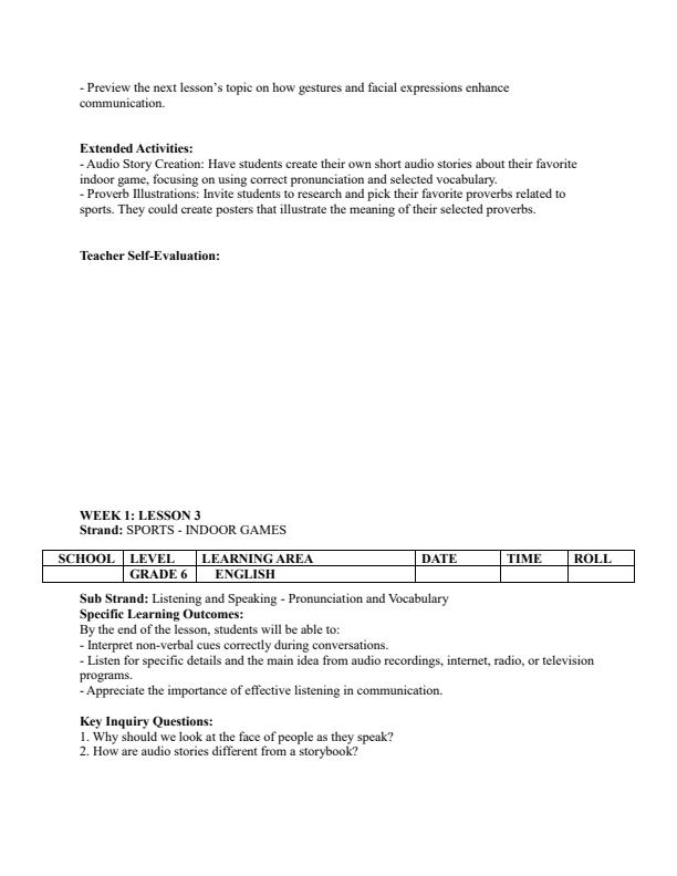 Page 4 – Grade 6 English Lesson Plans Term 3 - Mentor – Kenyaplex
