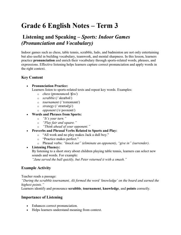 Page 1 – Grade 6 English Notes Term 3 – Kenyaplex