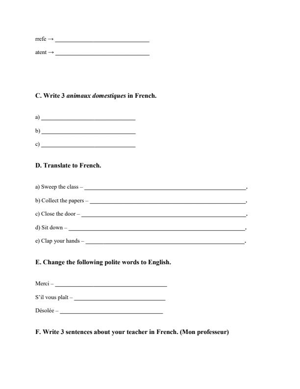 Page 2 – Grade 6 French April 2026 Holiday Assignment – Kenyaplex