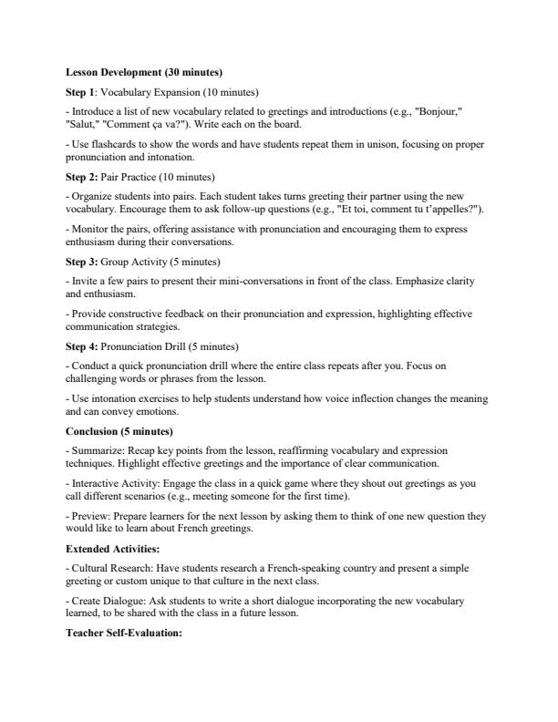 Page 2 – Grade 6 French Lesson Plans Term 1 – Kenyaplex