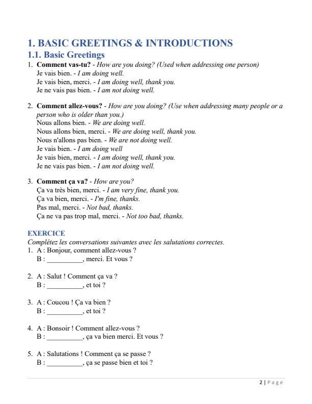 Page 2 – Grade 6 French Notes – Kenyaplex