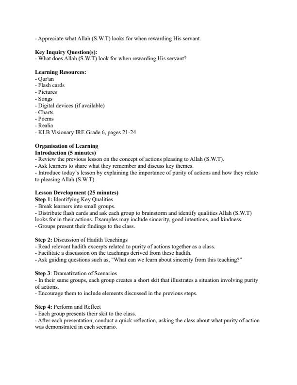 Page 3 – Grade 6 IRE Lesson Plans Term 2 - KLB Visionary – Kenyaplex