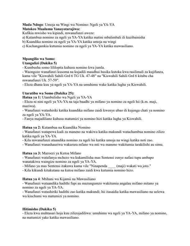 Page 4 – Grade 6 Kiswahili Lesson Plans Term 2 - Kiswahili Sahili – Kenyaplex