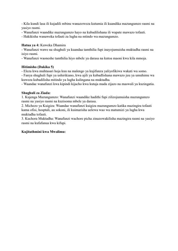 Page 2 – Grade 6 Kiswahili Lesson Plans Term 3 - KLB Top Scholar – Kenyaplex
