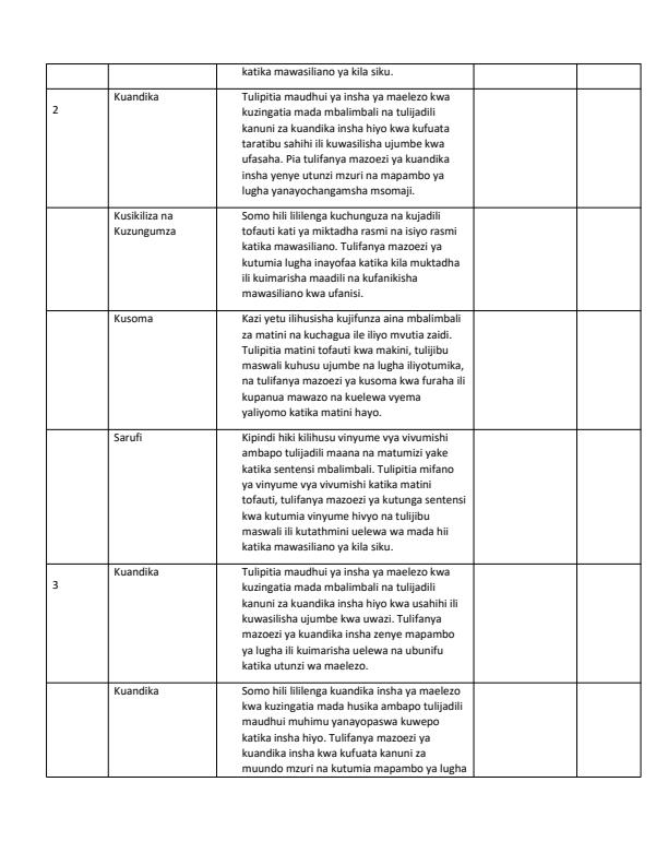Page 2 – Grade 6 Kiswahili Records of Work Term 3 - KLB Top Scholar – Kenyaplex