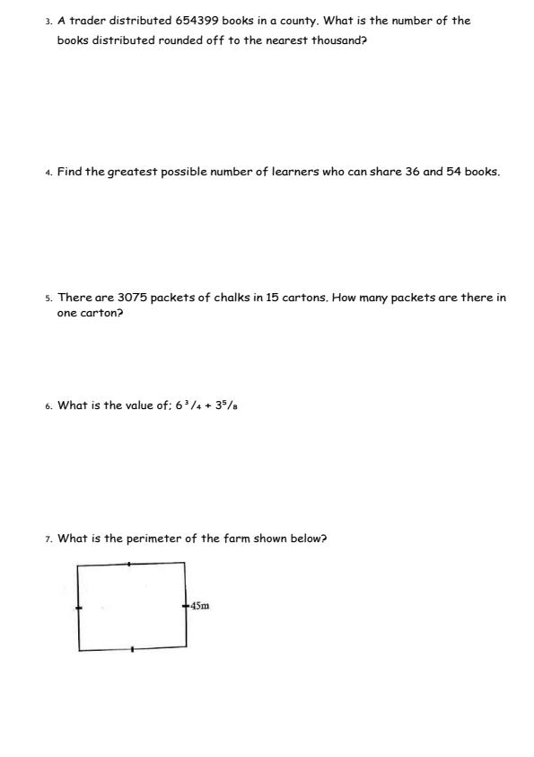 Page 2 – Grade 6 Mathematics August 2026 Holiday Assignment – Kenyaplex