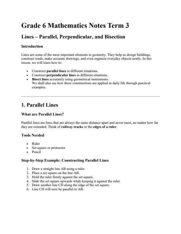 Page 1 – Grade 6 Mathematics Notes Term 3 – Kenyaplex
