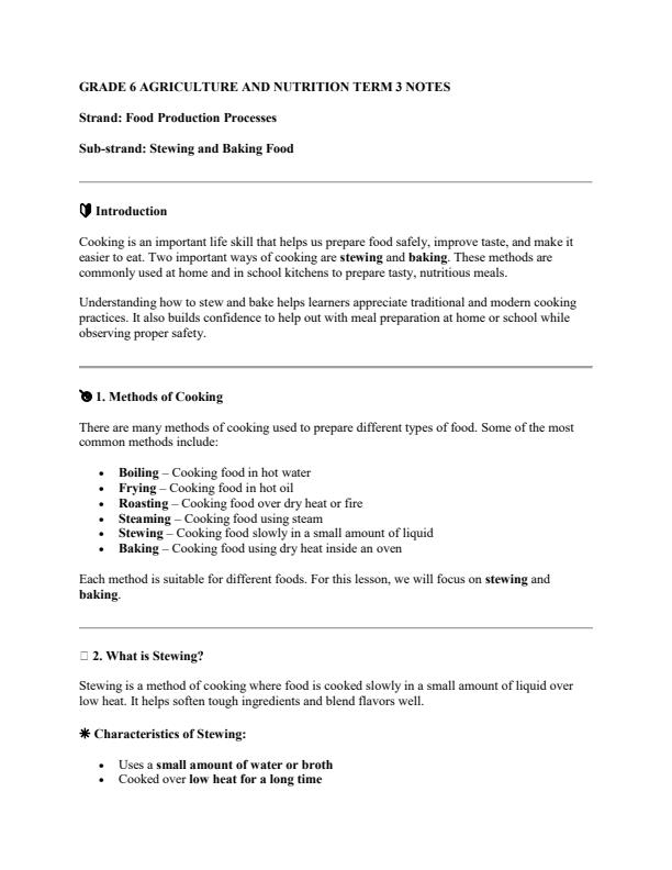 Page 1 – Grade 6 Rationalized Agriculture and Nutrition Notes Term 3 – Kenyaplex