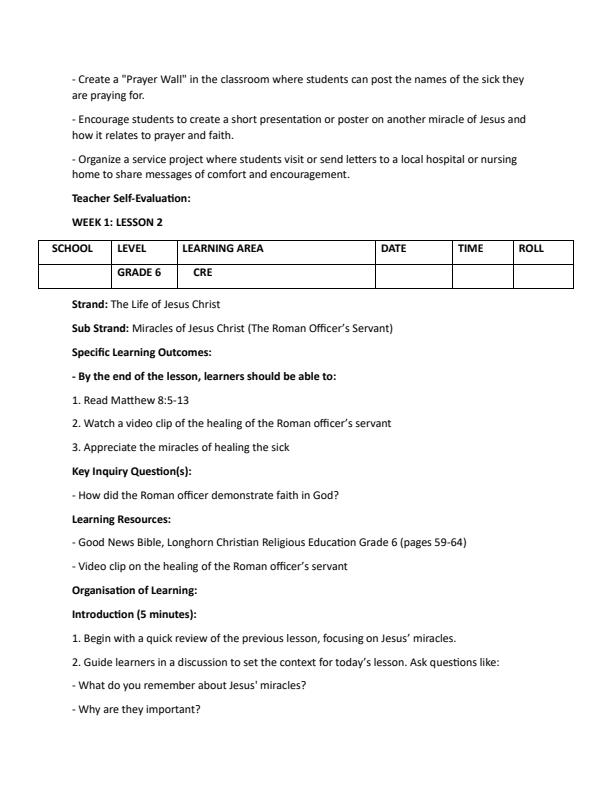 Page 3 – Grade 6 Rationalized CRE Lesson Plans Term 2 - Longhorn – Kenyaplex