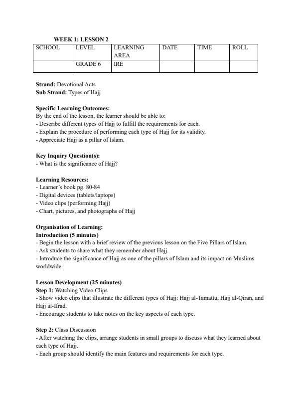 Page 3 – Grade 6 Rationalized IRE Lesson Plans Term 3 – Kenyaplex